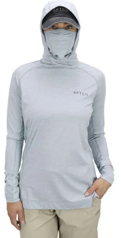 Aftco Womens Adapt Performance Hood - Light Gray Heather - Large