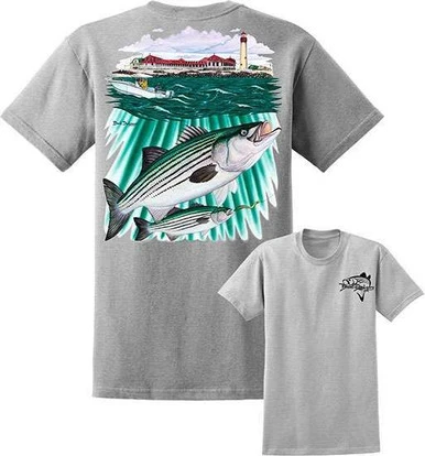 David Dunleavy DDM8017 Striper/Lighthouse Tee Athletic Heather 3 David Dunleavy DDM8017 Striper/Lighthouse Tee Athletic Heather
