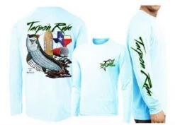 David Dunleavy Tarpon Rum Texas L/S Tee - Arctic Blue - Medium