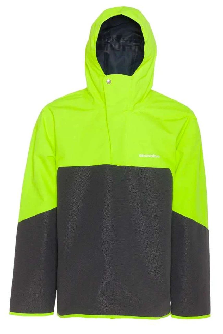 Grundens Ironclad Anorak Jacket - Hi-Vis Yellow/Grey 3 Grundens Ironclad Anorak Jacket - Hi-Vis Yellow/Grey
