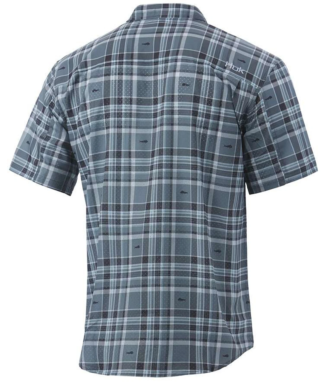 Huk Tide Point Fish Plaid Short Sleeve Shirt 4 Huk Tide Point Fish Plaid Short Sleeve Shirt - Image 2