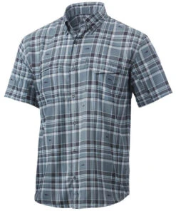 Huk Tide Point Fish Plaid Short Sleeve Shirt
