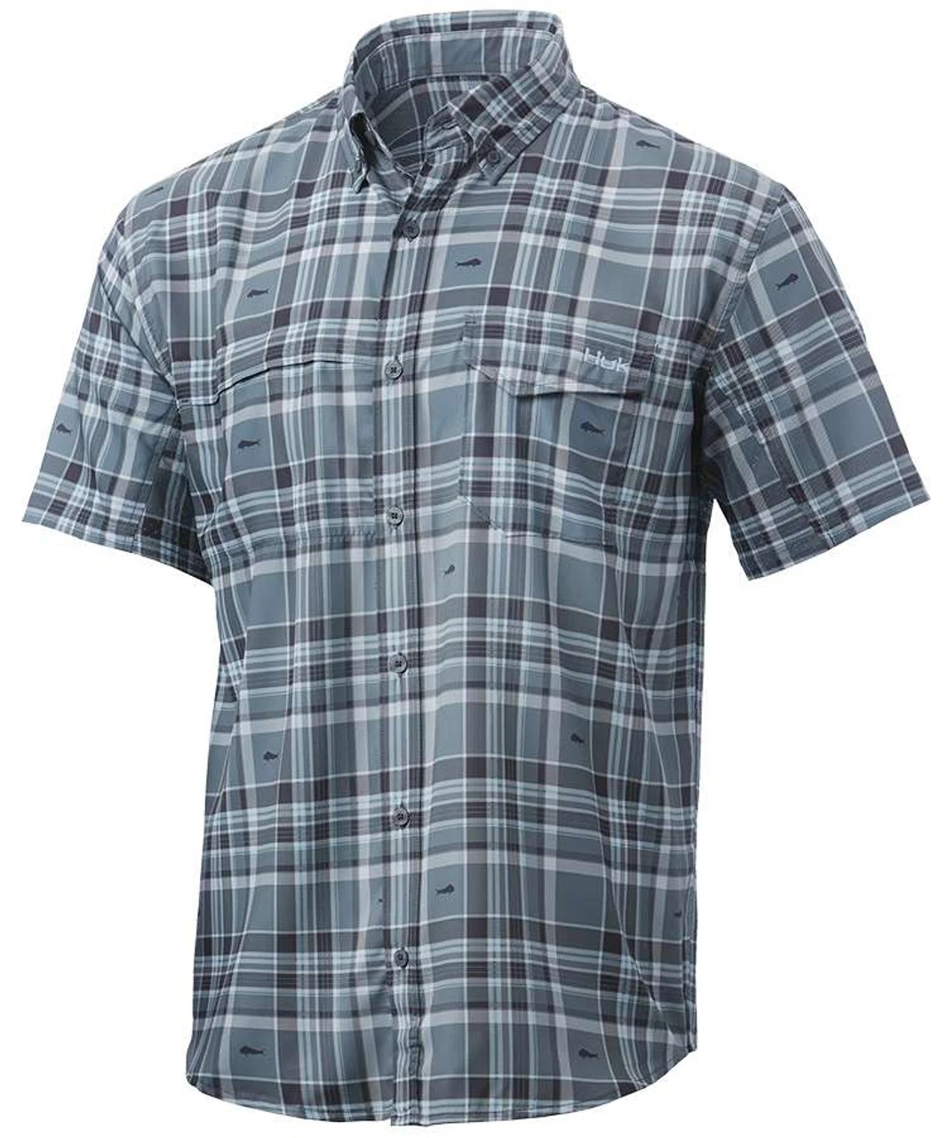 Huk Tide Point Fish Plaid Short Sleeve Shirt 3 Huk Tide Point Fish Plaid Short Sleeve Shirt
