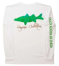 IBig Seagrass Snook Performance Long Sleeve Shirt - White - 2X-Large